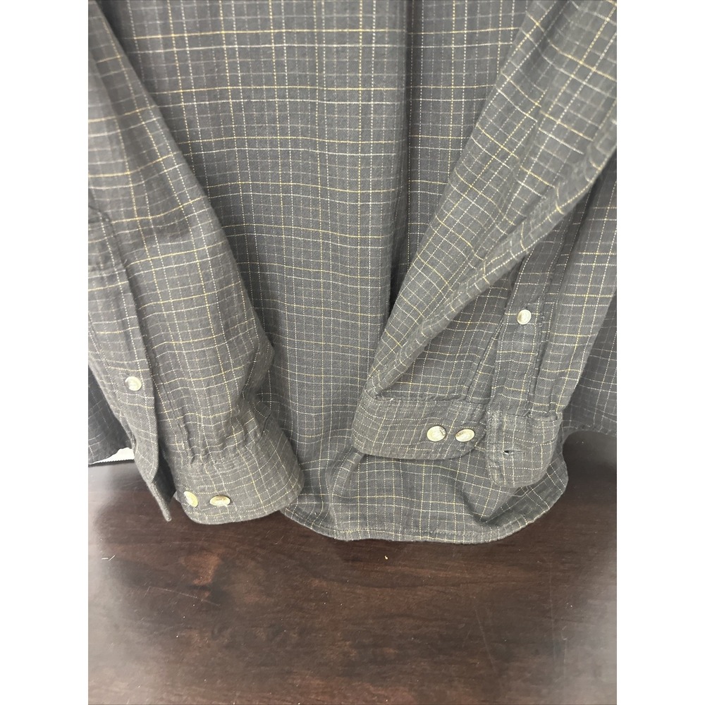 Columbia Shirt Men's L Charcoal Long sleeve Plaid Button Down Vintage - Picture 4 of 4